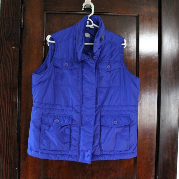 Liz Claiborne Royal Blue Hooded Puffer Vest, IX - Picture 1 of 10